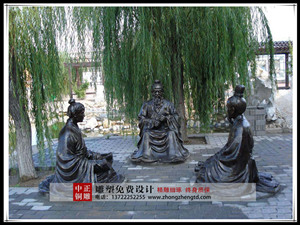 園林古代人物(wù)雕塑