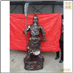 寺廟看書(shū)關公雕塑