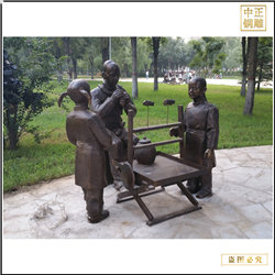 室外(wài)吹唐人銅雕塑