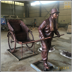拉車(chē)人物(wù)景觀雕塑 
