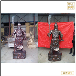 銅關公雕塑款式和擺放(fàng)
