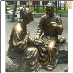 古代看病人物(wù)銅雕塑
