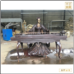 室外(wài)大(dà)型彈古筝人物(wù)雕塑