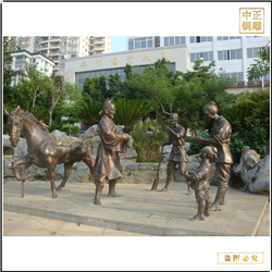 廣場古代人物(wù)雕塑聊天銅雕塑
