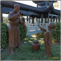 小(xiǎo)孩打酒銅雕塑