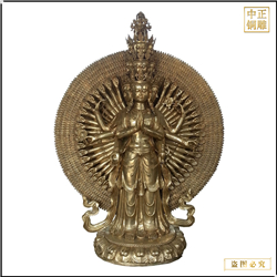 小(xiǎo)型站像千手觀音銅佛像