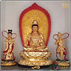 貼金送子觀音銅像​