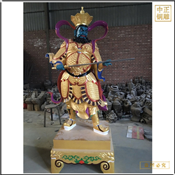 貼金彩繪純銅四大(dà)天王佛像