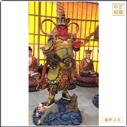 銅雕彩繪四大(dà)天王佛像
