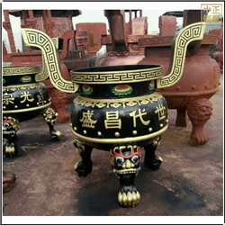 大(dà)型圓形銅香爐定制