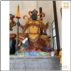 貼金彩繪黑臉四大(dà)天王銅佛像廠