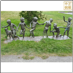 現代小(xiǎo)孩公園玩耍人物(wù)銅雕塑